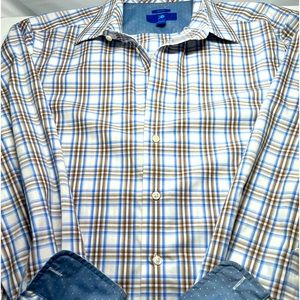 Egara  No Iron Long Sleeve Contrast Sleeve Large Casual